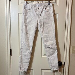 Zara Women's Cropped White Jeans